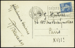 N°140, faux pour tromper la poste OBL mec de Marseille-gare (1922) sur carte postale. RR et TB