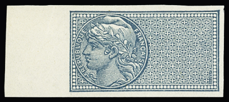 Colis Postaux, n°1 en bleu au lieu de rouge, non dentelé,