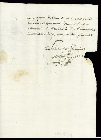 MP "24 Baume les" (an 4 - nom révolutionnaire après suppression du mot "Dames") sur lettre pour Paris, ind 18. TB