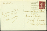 N°189 OBL "Hirson Aisne" (1930) + Daguin à gauche "Hirson 31 aout 1 sept 2e Gde foire exposition". TB