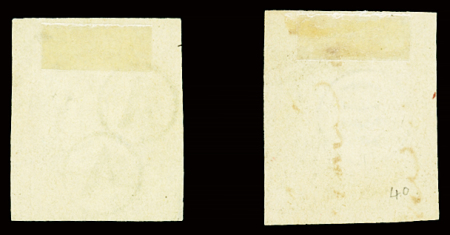 N°13A 10c bistre en deux exemplaires, un obl. OR,