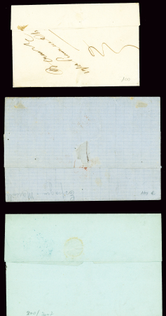 3 lettres dont Espagne n°146 OBL GC 2240, avec CAD