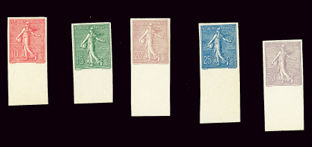 N°129/133 4 valeurs Semeuse lignée, ND neuf sans gomme
