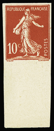 N°134b 10c. rouge, ND neuf sans gomme, avec bdf, TB.