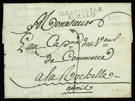 Lettre de l'ile de France (Ile Maurice - 1808) pour
