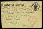 Env. "On his majesty's service" avec cachet rouge