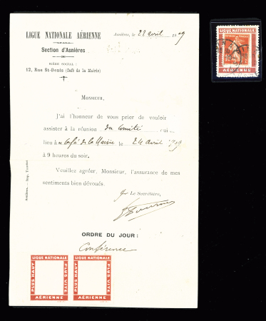 Papier de correspondance à en-tête de la Ligue nat