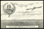 Carte postale allemande de l'aviateur français Pég