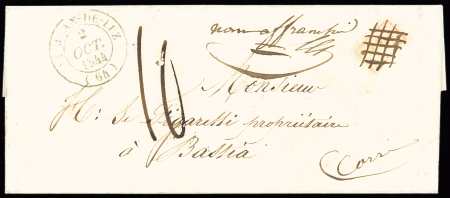 Lettre avec CAD T14 "St Jean de Luz (64)" (1844) +