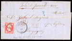 N°17B, 80c rose OBL PC 1416 + T22 "Espelette (64)"
