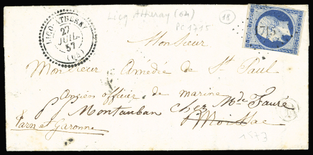 N°14, touché, OBL PC 1715 + T22 "Licq-Atherey (64)
