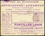 Enveloppe-annonce Série n°48 15c Sage avec diverses