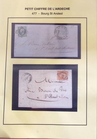 1854-1862 : Collection de petits chiffres sur l'Ardèche