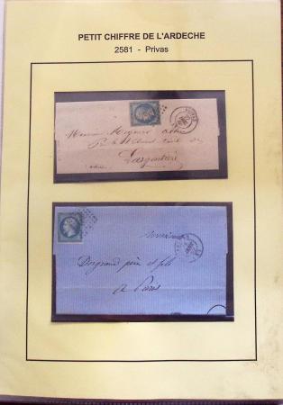 1854-1862 : Collection de petits chiffres sur l'Ardèche