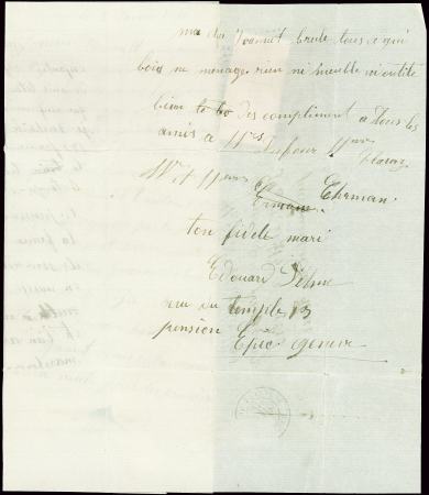 Lettre écrite de Genève 02.01.1871 et postée à St Julien en Genevo