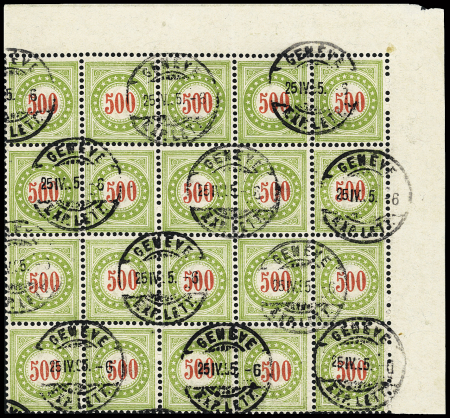 1892-93 500C olivgrün, Type II/K, farbfrische 20-er