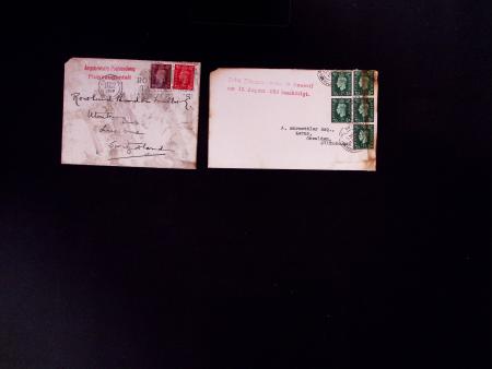 1939 Zwei Unfallbriefe von England nach der Schweiz, erste aus London 11.08.1939 with roter Stempe