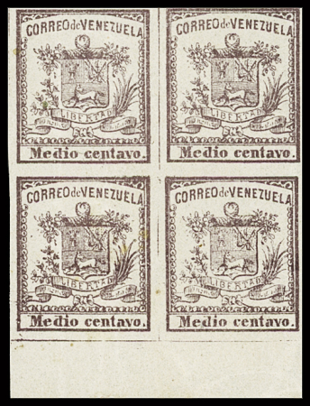 Lot comprising used 1/4c green and two mint blocks