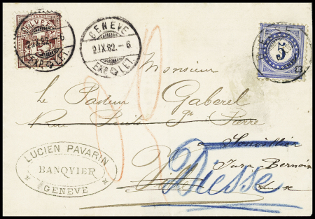 1882 Ortsbrief von GENÈVE 2 IX 82 frankiert mit 5C