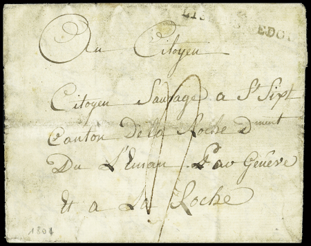 13. Juni 1802 - Genf nach La Roche - Faltbrief mit