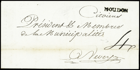 28. April 1801 - Moudon nach Vevey - Faltbrief mit