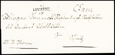 14. Januar 1799 - Faltbrief von Sarnen mit Langstempel