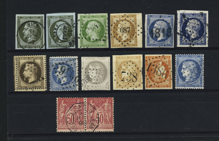 1854-1876, Sélection de 14 timbres classique, obl.
