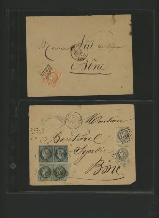 1854-1876, +85 lettres de ou pour Bône en Algérie dont