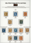 1849-1900, Oblitérations sur classiques et sage dont chargements, imprimés OL, OR etc, dont quelques OBL fausses, oblitérations ferroviaires bien représentées dans album bleu Schaubek