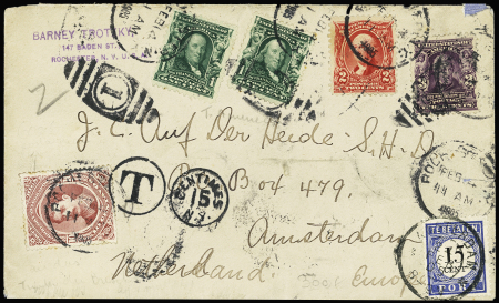 1906 Philatelic cover from Rochester(NY) to Amsterdam