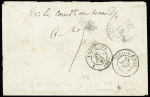 1867 Enveloppe avec deux bandes du type Aigle 5c vert