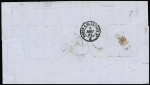 1869 Pictorial 15c, type II, two examples tied by W.