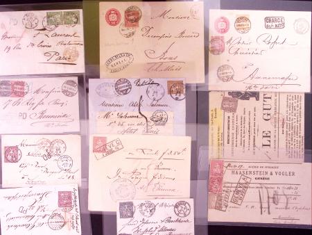 1863-78 GENF: 12 Briefe und eine Marke mit versch.