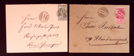 FDC : 5C grün, 10C anilinrosa und 25C blau