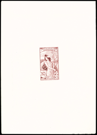 10C rot, Probedruck auf Kunstdruckpapier, Druckplatte