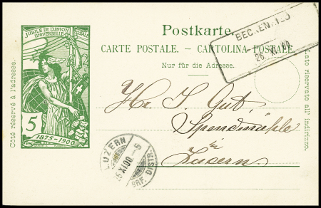 5C Ganzsache und Postkarte mit 5C. beide Karten mit