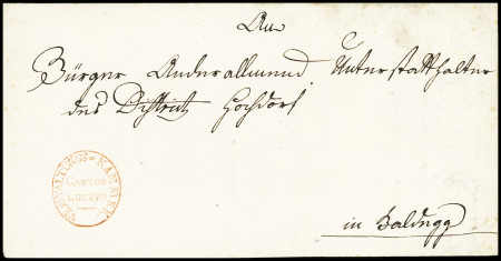 31. August 1802 - Luzern nach Baldegg, Faltbrief mit