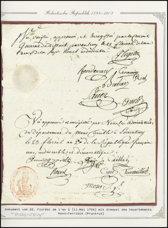 11. Mai 1794 - Luzern nach Schwyz - Zertifikat über