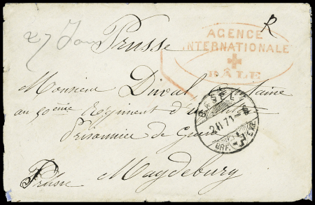 1871 AGENCE INTERNATIONALE BÂLE : Portofreier Umschlag