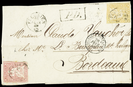 20Rp. orange und 15Rp. rosa (24D) auf Briefvorderseite
