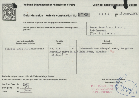 1915 Pro Juventute Trachtenbilder, 5+5 grün im Kehrdruckpaar