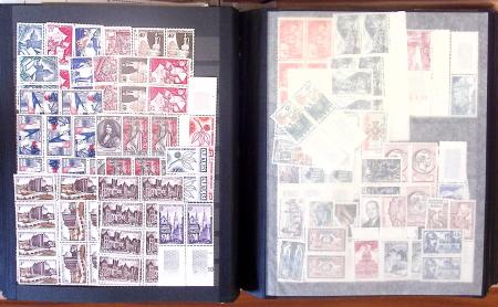 1834-1986, Collection en 4 classeurs, avec solide stock