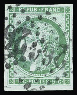 N°42Bi 5c vert émeraude clair, obl. GC 2610 (Narbonne,