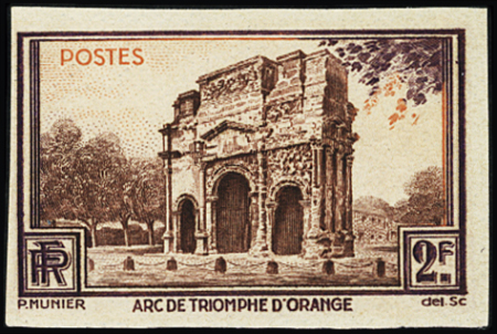 N°389 2 f Arc de triomphe d'Orange, essai de couleur