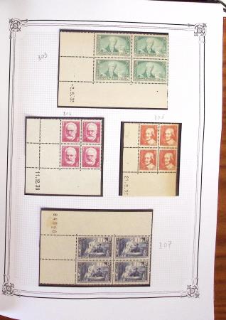 1900-2023, Collection de timbres en BLOCS DE QUATRE