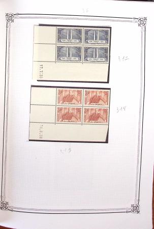 1900-2023, Collection de timbres en BLOCS DE QUATRE