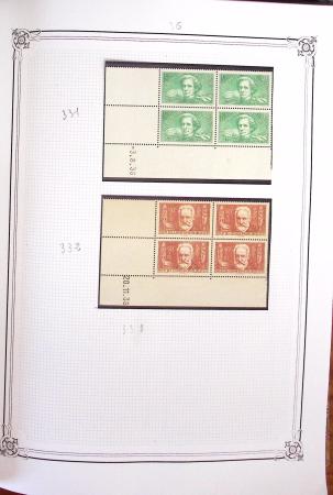 1900-2023, Collection de timbres en BLOCS DE QUATRE