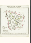 3 cartes géographiques anciennes différentes du département de la Nièvre (19e siècle). TB
