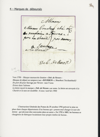 NIEVRE Lettre avec MP à sec "Bourbon" (Bourbon l'Archambault