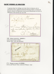 Saint Pierre le Moutier : 8 plis avec marques postales : "DeStPierre" (manuscrit 1740, L3, ind 19) - "St Pierre" (1775 - L3 - ind 22) - "St Pierre le Moutier" (vers 1790 - L2 - ind 13) - "56 St Pir L Moutier" (1793 - ind